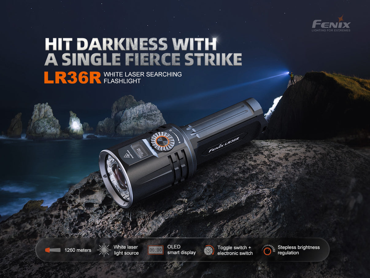 Lampe de recherche Fenix LR36R – 10 000 lumens, 1 260 m de portée, laser blanc ( occasion )