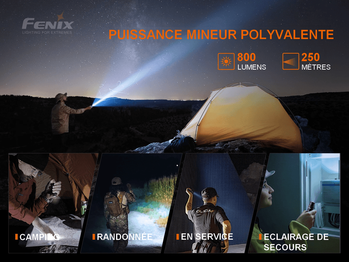 Fenix PD25R - 800 lumens - Rechargeable USB-C