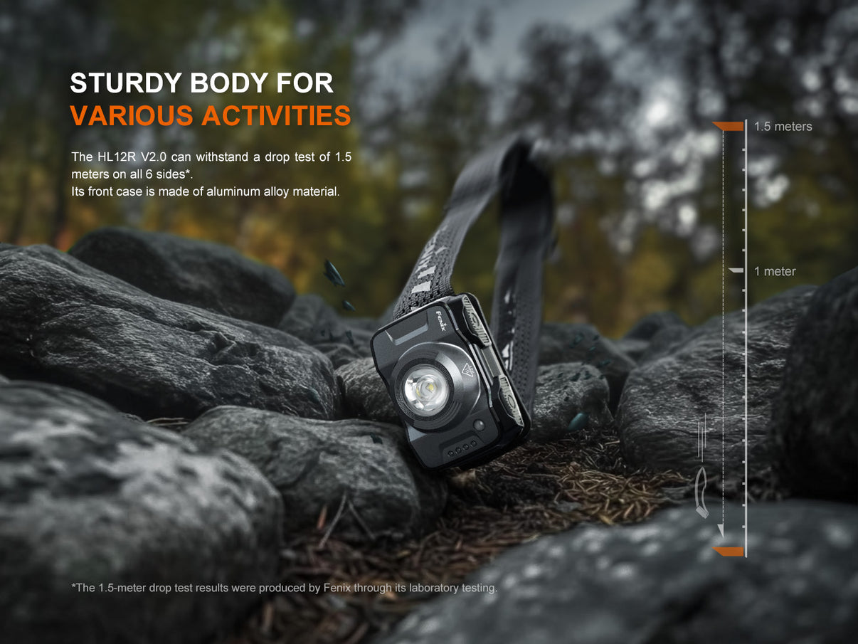 Fenix HL12R V2.0 Lampe frontale ultra légère - 500 Lumens