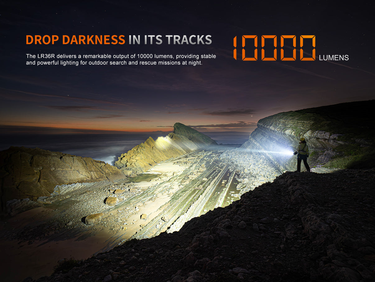 Lampe de recherche Fenix LR36R – 10 000 lumens, 1 260 m de portée, laser blanc ( occasion )
