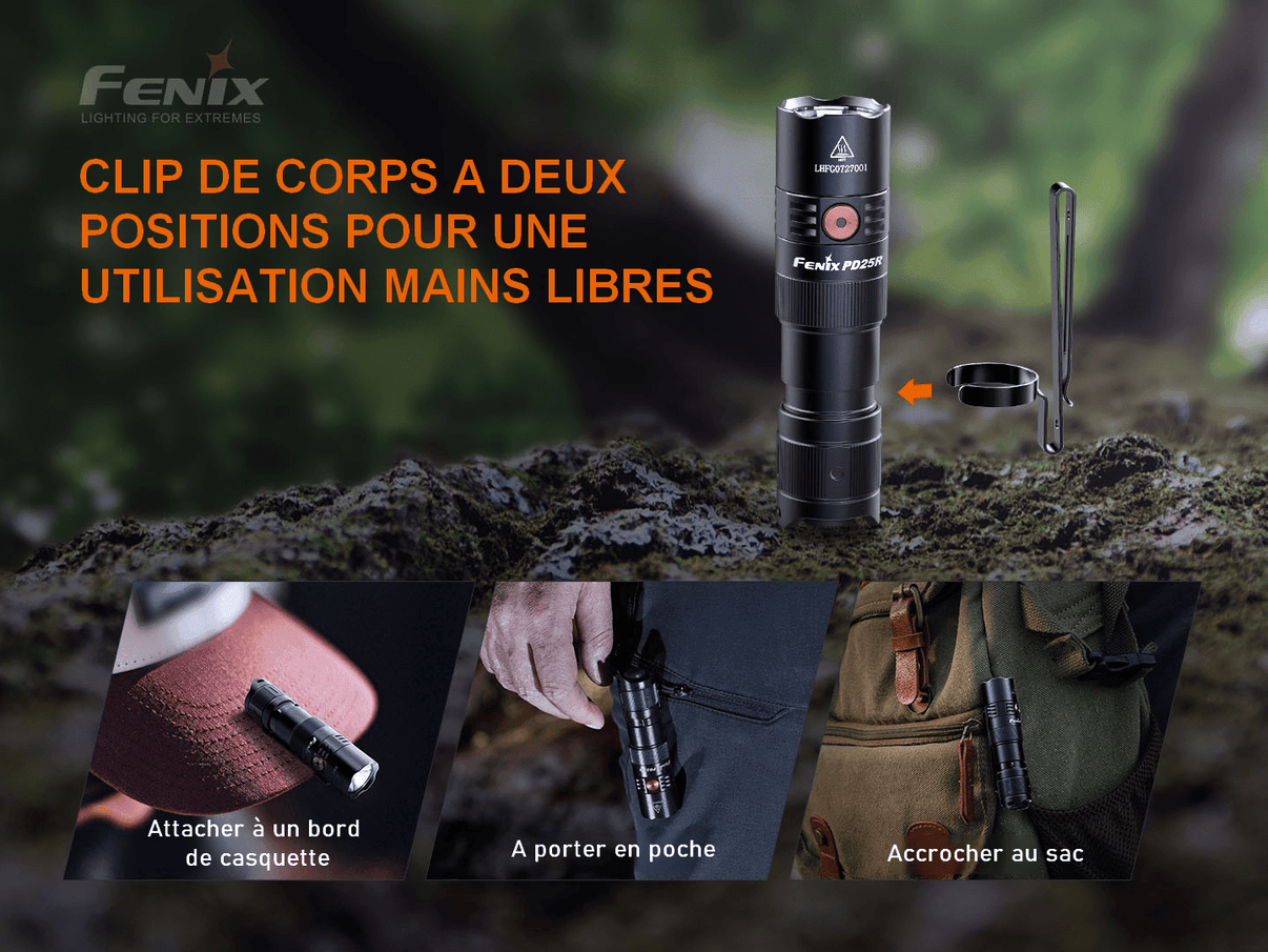 Fenix PD25R - 800 lumens - Rechargeable USB-C