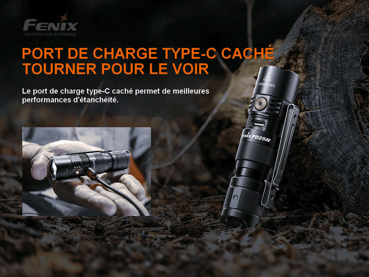 Fenix PD25R - 800 lumens - Rechargeable USB-C