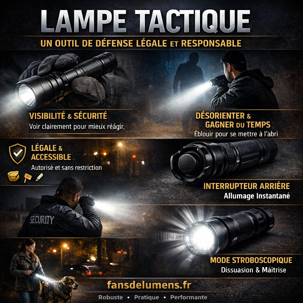 Lampe tactique : un outil de défense légale, efficace et responsable