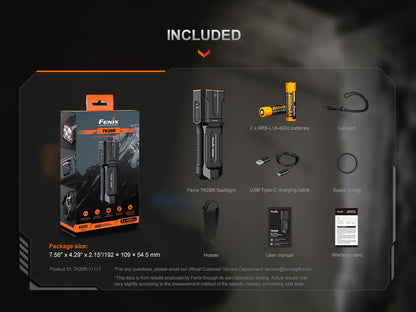 Fenix TK28R – Lampe tactique rechargeable 6500 lumens, double faisceau, USB-C