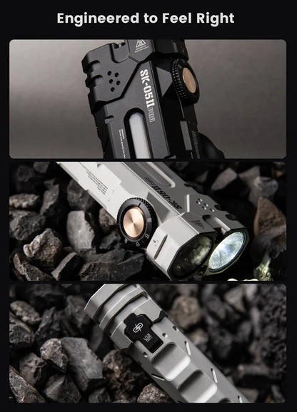 LOOP GEAR SK05 Pro 2 – Lampe EDC plate 5000 lumens, triple faisceau et double batterie 18650