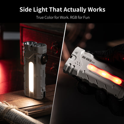 LOOP GEAR SK05 Pro 2 – Lampe EDC plate 5000 lumens, triple faisceau et double batterie 18650