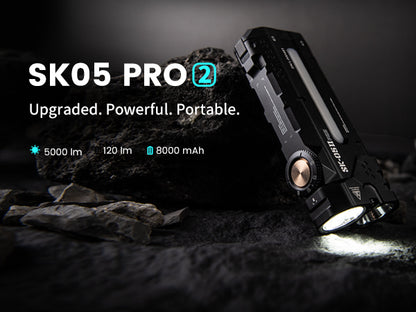 LOOP GEAR SK05 Pro 2 – Lampe EDC plate 5000 lumens, triple faisceau et double batterie 18650