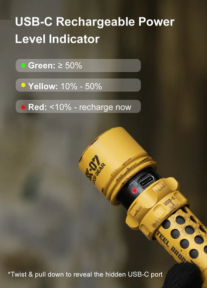 LOOP GEAR SK07 – Lampe tactique 2800 lumens, 515 mètres et batterie 18650