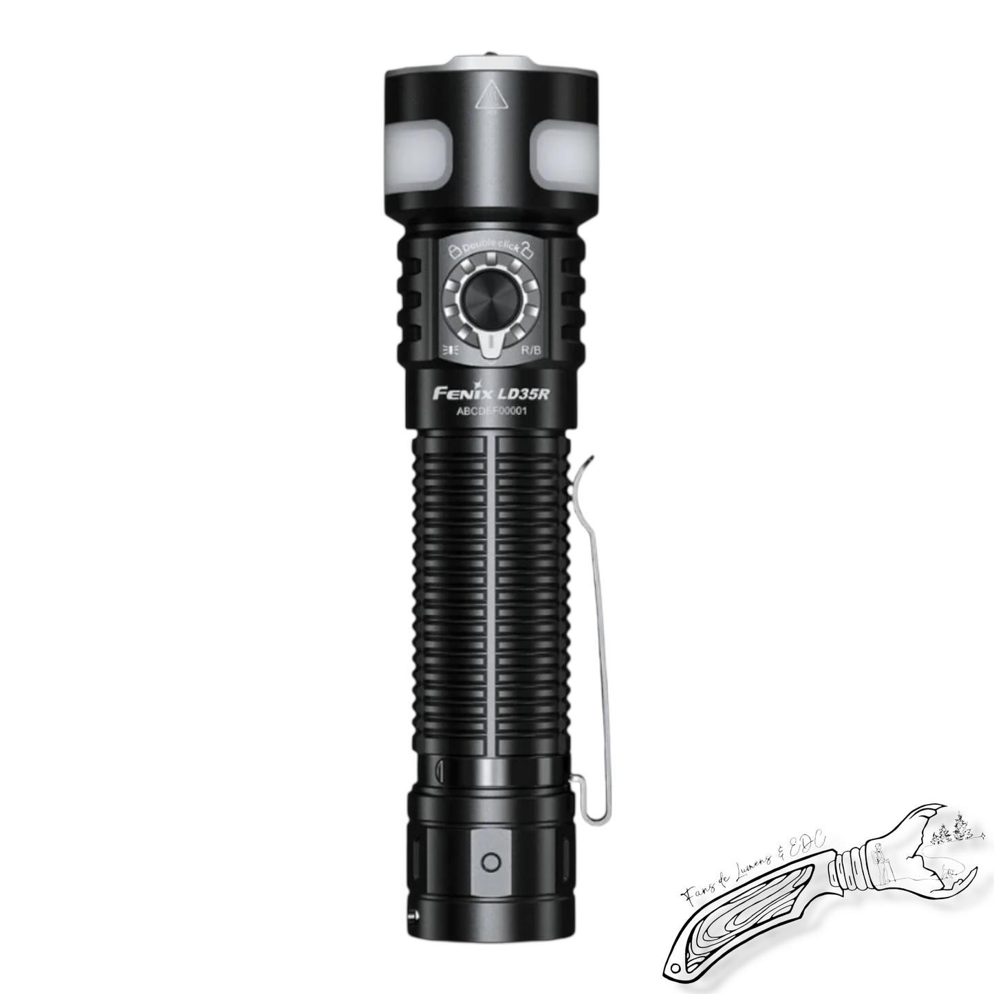 Lampe torche Fenix LD35R rechargeable 1800 lumens – lampe polyvalente à éclairage principal et latéral (blanc, rouge, bleu)