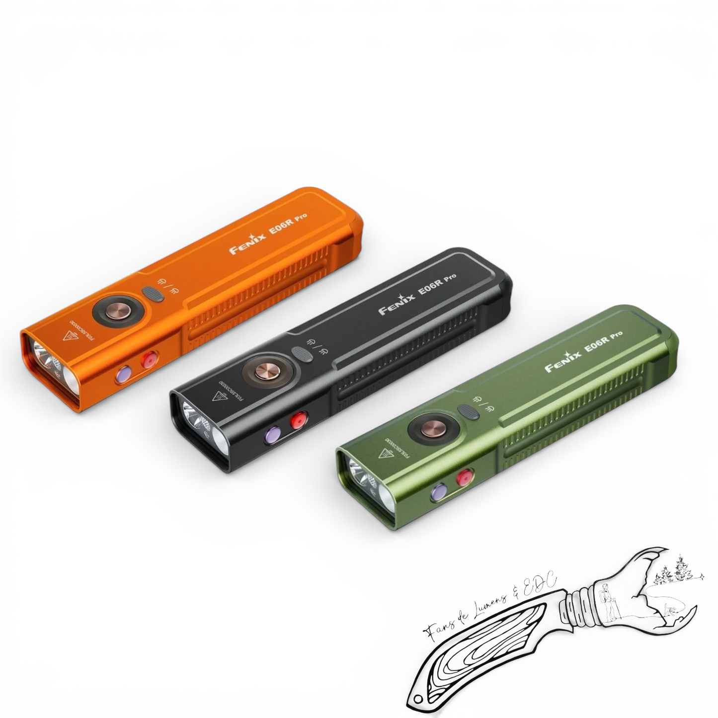 Fenix E06R Pro – lampe plate EDC USB-C 1600 lumens (spot + flood) avec UV et laser rouge