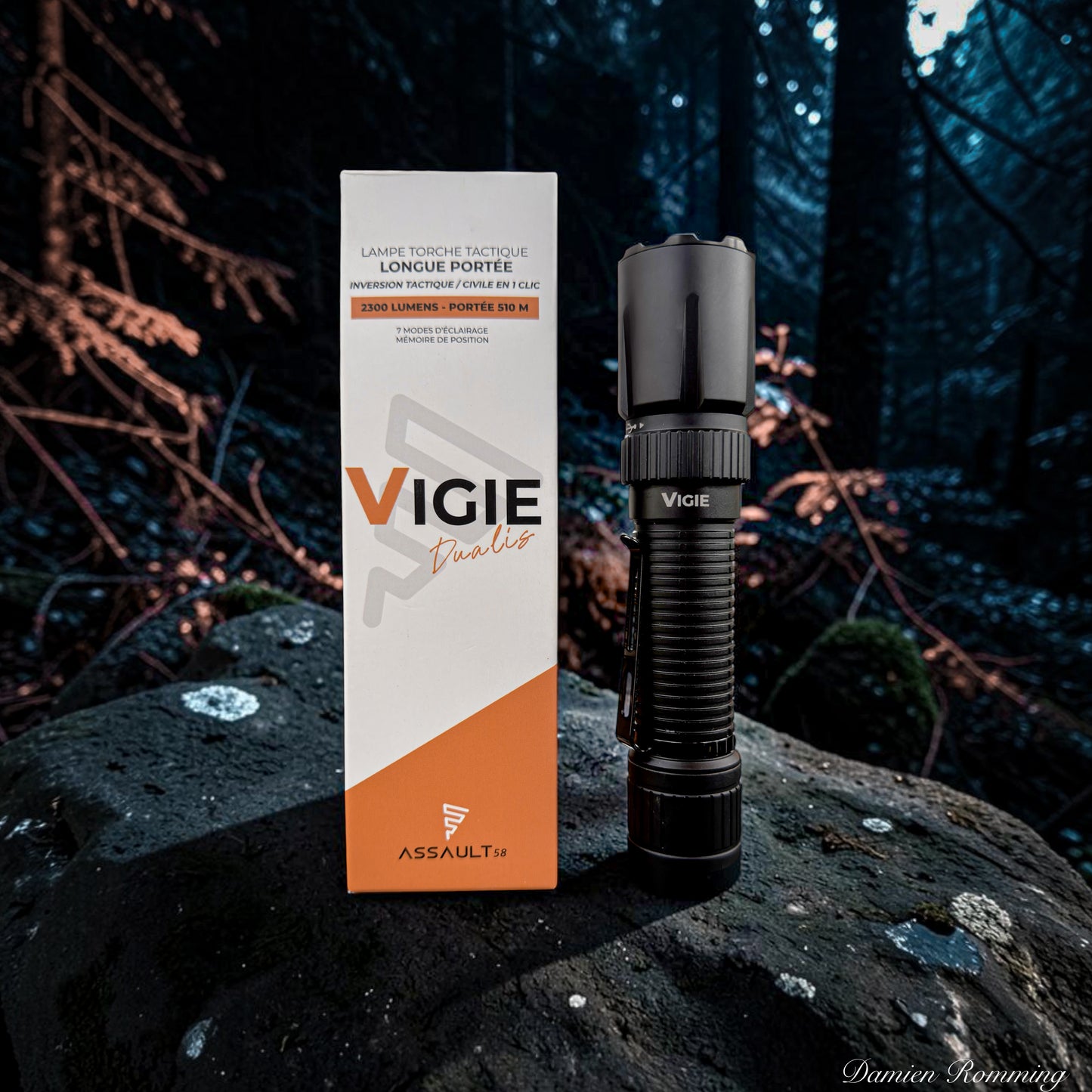 ASSAULT58 VIGIE Dualis – Lampe tactique 2 300 lumens – 510 mètres
