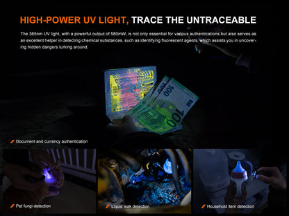 Fenix E06R - Lampe de poche porte-clés 3 en 1 - 700 lumens