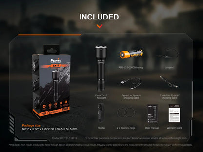 Fenix TK17 – Lampe tactique rechargeable USB-C 3600 lumens, compacte et réactive