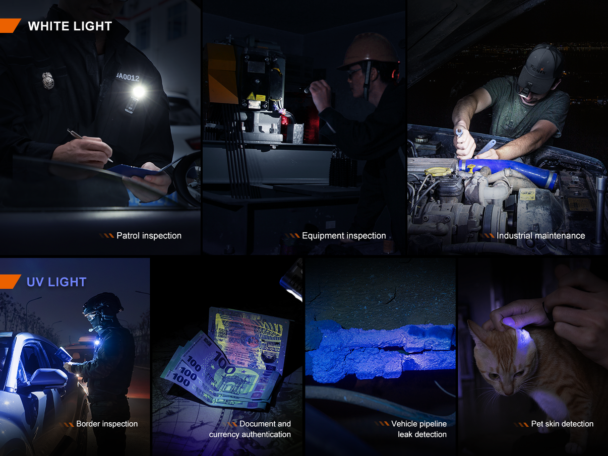 Fenix SW05R-UV / Red – Lampe compacte polyvalente clip & UV/rouge