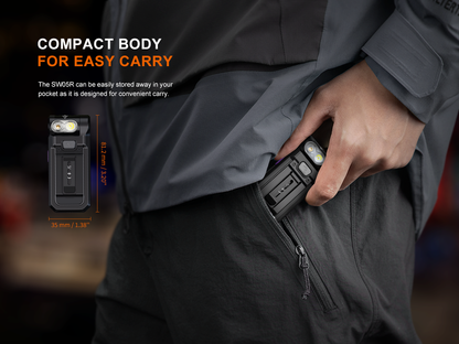 Fenix SW05R-UV / Red – Lampe compacte polyvalente clip & UV/rouge