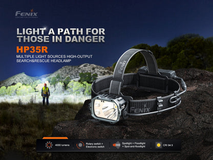 Fenix HP35R SAR – Frontale professionnelle 4000 lumens pour missions longues durée