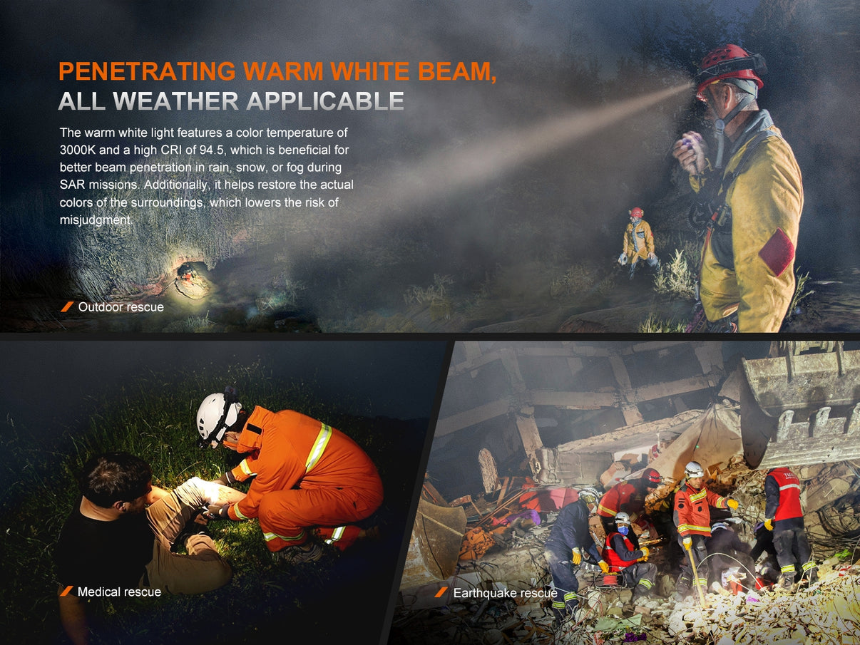 Fenix HP35R SAR – Frontale professionnelle 4000 lumens pour missions longues durée