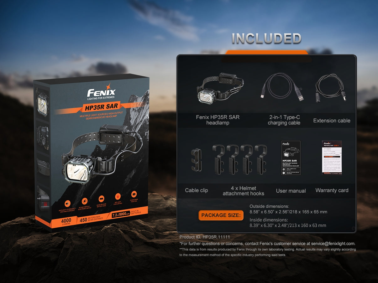 Fenix HP35R SAR – Frontale professionnelle 4000 lumens pour missions longues durée