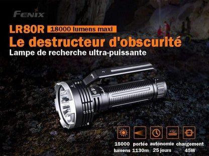 Fenix LR80R – Lampe torche / projecteur LED rechargeable (modèle pro)