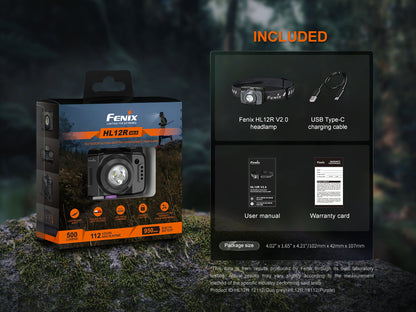 Fenix HL12R V2.0 Lampe frontale ultra légère - 500 Lumens