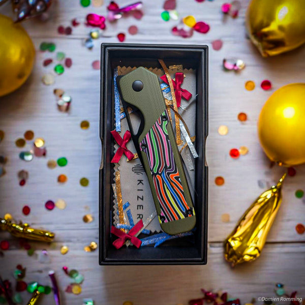 Kizer Militaw V3634A3 – Nitro-V, G10 Party Streamers et Liner Lock
