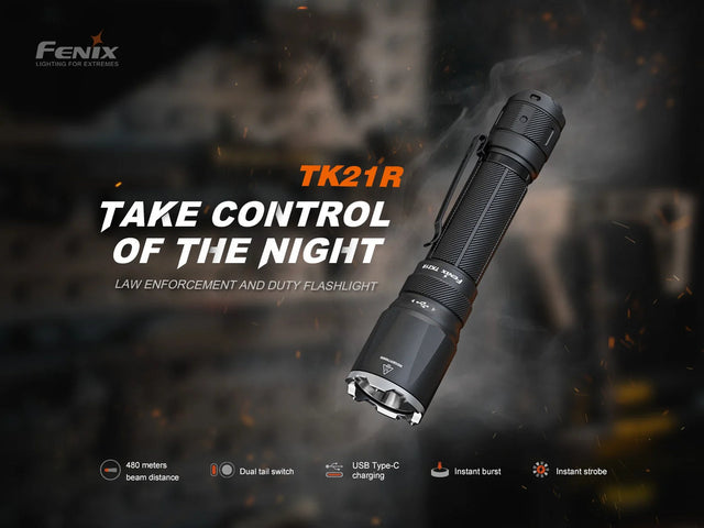 Fenix TK21R – Lampe de poche tactique puissante, longue portée et rechargeable USB-C
